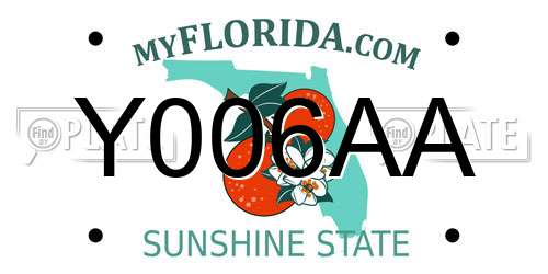 Y006AA Florida License Plate