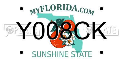 Y008CK Florida License Plate
