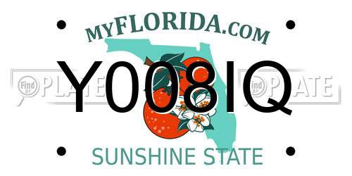 Y008IQ Florida License Plate