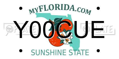 Y00CUE Florida License Plate