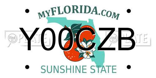Y00CZB Florida License Plate