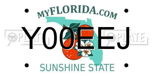 Y00EEJ Florida License Plate