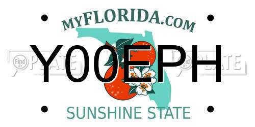 Y00EPH Florida License Plate