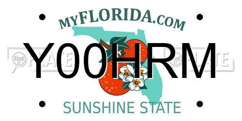Y00HRM Florida License Plate