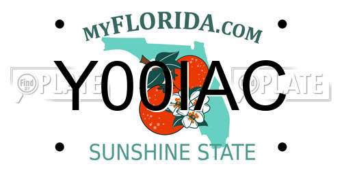 Y00IAC Florida License Plate