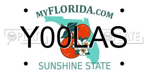 Y00LAS Florida License Plate