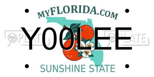 Y00LEE Florida License Plate