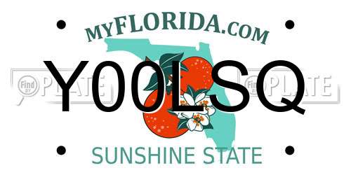 Y00LSQ Florida License Plate
