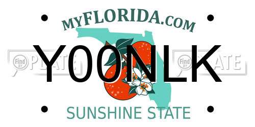 Y00NLK Florida License Plate