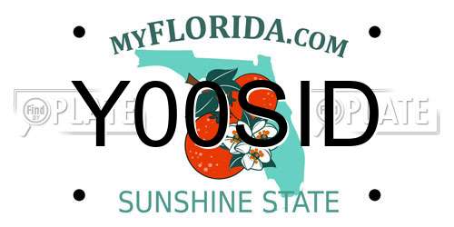 Y00SID Florida License Plate