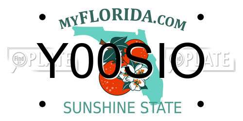 Y00SIO Florida License Plate