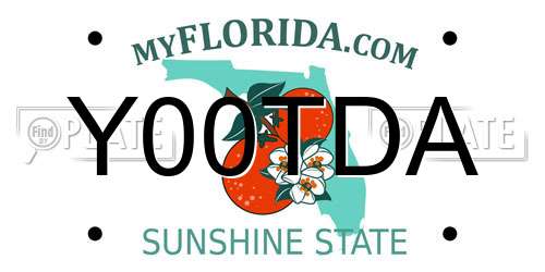 Y00TDA Florida License Plate