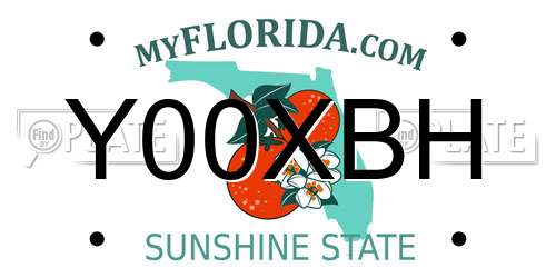 Y00XBH Florida License Plate
