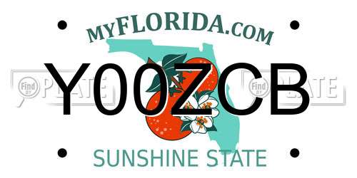 Y00ZCB Florida License Plate