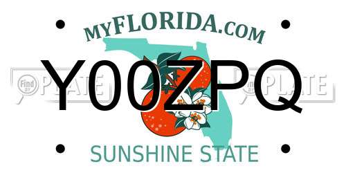 Y00ZPQ Florida License Plate