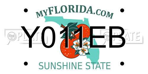 Y011EB Florida License Plate