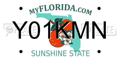 Y01KMN Florida License Plate