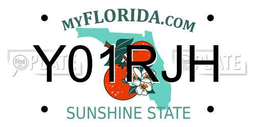 Y01RJH Florida License Plate