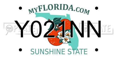 Y021NN Florida License Plate