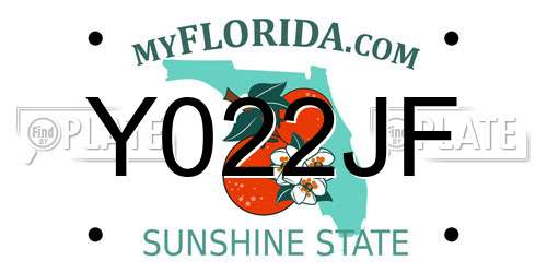 Y022JF Florida License Plate