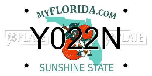 Y022N Florida License Plate