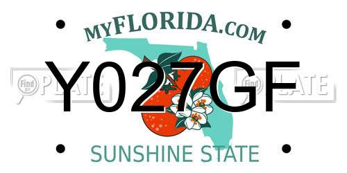 Y027GF Florida License Plate