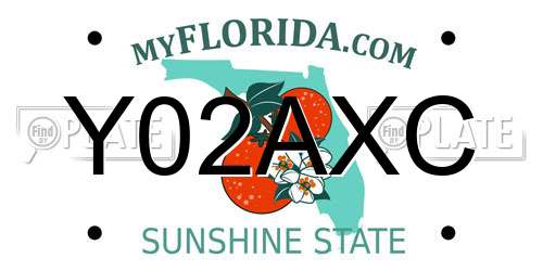 Y02AXC Florida License Plate