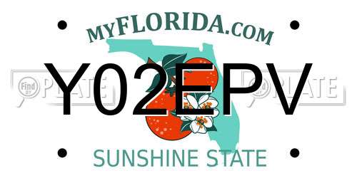 Y02EPV Florida License Plate
