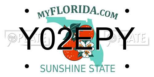 Y02EPY Florida License Plate