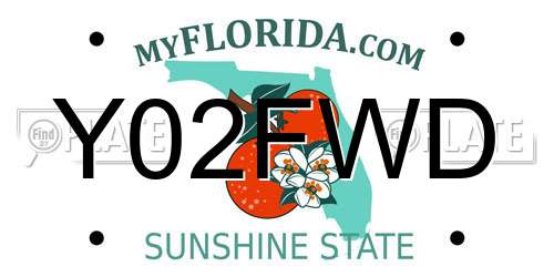 Y02FWD Florida License Plate