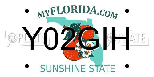 Y02GIH Florida License Plate