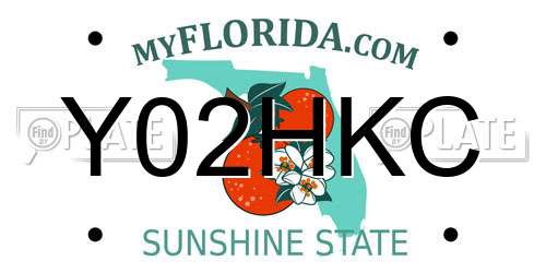 Y02HKC Florida License Plate