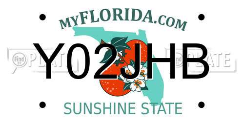 Y02JHB Florida License Plate