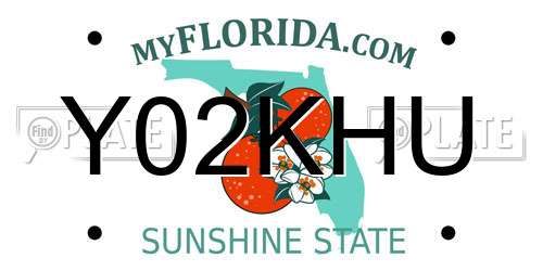 Y02KHU Florida License Plate