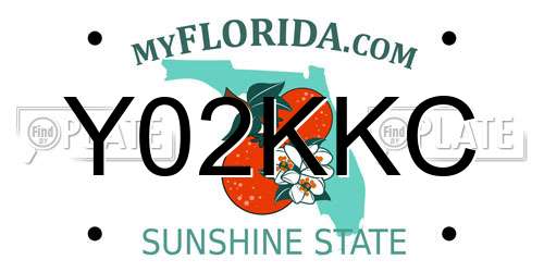 Y02KKC Florida License Plate