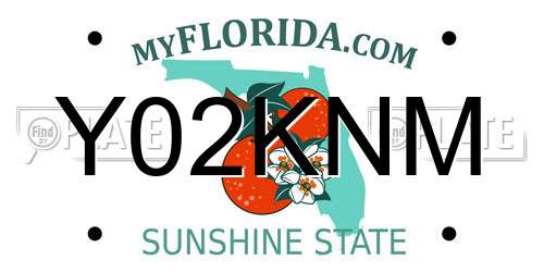 Y02KNM Florida License Plate