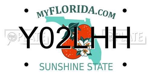 Y02LHH Florida License Plate
