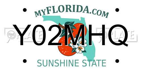 Y02MHQ Florida License Plate