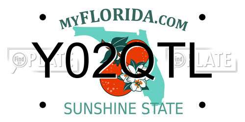 Y02QTL Florida License Plate