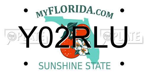 Y02RLU Florida License Plate