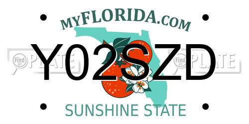 Y02SZD Florida License Plate