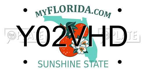 Y02VHD Florida License Plate