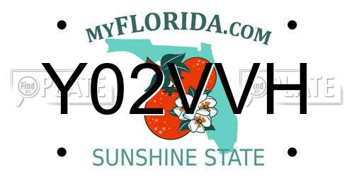 Y02VVH Florida License Plate