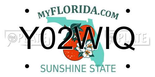 Y02WIQ Florida License Plate
