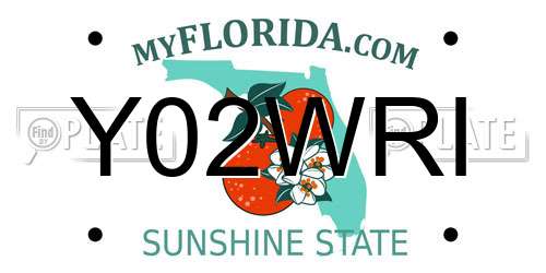 Y02WRI Florida License Plate