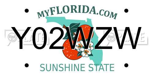 Y02WZW Florida License Plate