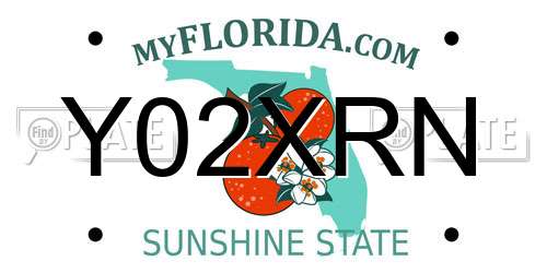 Y02XRN Florida License Plate