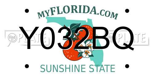 Y032BQ Florida License Plate