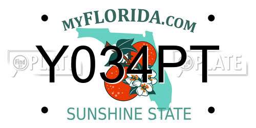 Y034PT Florida License Plate