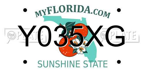 Y035XG Florida License Plate